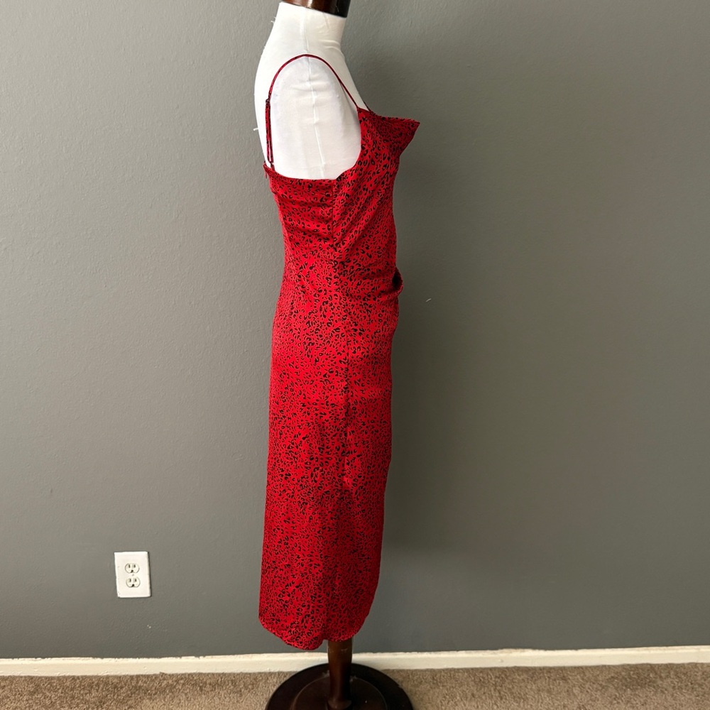 Re:Named Red animal print leopard Sexy slip dress Sz S Valentine's Day - Picture 2 of 6